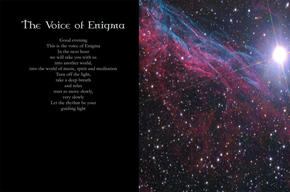 Książeczka do płyty zespołu Enigma - przykładowe dwie sąsiadujące strony. 